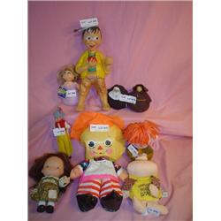 Tray of 9 Assorted Dolls: 1)Plastic Air
