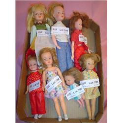 Tray of 7 Dolls: Vinyl/Plastic. All w/P