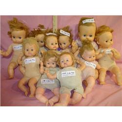 Box of 10 Dolls: Cloth Stuffed/Vinyl/Pl