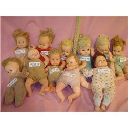 11 Dolls: Cloth Stuffed/Vinyl/Plastic. 