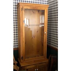 GLASS FRONT PINE GUN CABINET