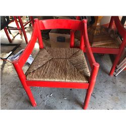 GR OF 3 VINTAGE CANE SEAT CHAIRS / STOOL