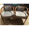 Image 1 : BLUE-GRAY UPHOLSTERED ARM CHAIRS