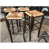 Image 1 : SET OF 4 CANE SEAT BAR STOOLS