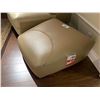 Image 1 : CHATEAU D' AX BEIGE LEATHER MODERN OTTOMAN 28 X 29 X 12 INCHES