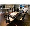 Image 2 : MONARCHY 7 PC DARK WOOD RECTANGULAR CROSS BACK DINING SET WITH TABLE RUNNER & DECOR  32 X 59 X 32