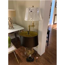 GOLD FLOOR LAMP & BRONZE TABLE LAMP