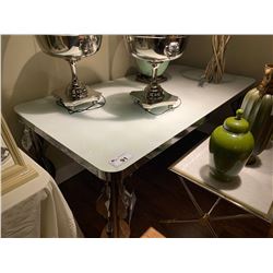 POROMEN CHROME & GLASS TOP MODERN DINING TABLE 1800 X 900 X 760 MM