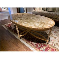 NOBLE HOME OVAL FAUX MARBLE COFFEE TABLE 1300 X 785 X 523 MM