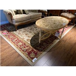 RED & BEIGE PATTERNED AREA RUG 91 X 126 INCHES