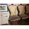 Image 2 : 3 DARK WOOD FLORAL PATTERNED HIGH BACK SIDE CHAIRS