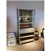 Image 1 : GREY 5 TIER SINGLE DRAWER DISPLAY STORAGE BOOKCASE