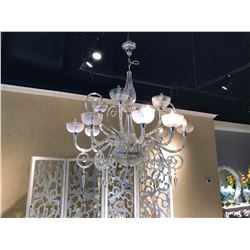 CRYSTAL & GLASS 12 HEAD CHANDELIER