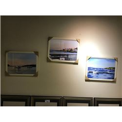 3 PC WHITE FRAMED NAUTICAL ARTWORK 20 X 26 INCHES