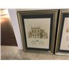 Image 2 : 4 PC ARCHITECTURAL GOLD FRAMED ARTWORK 25 X 34 INCHES