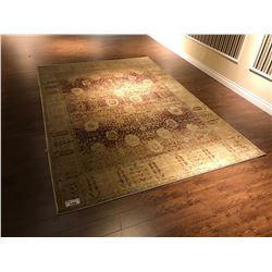 BEIGE / RED PATTERNED AREA RUG 78 X 111 INCHES