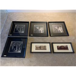 6 PC ASSORTED FRAMED WALL ARTWORK