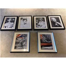 6 PC ASSORTED FRAMED WALL ARTWORK