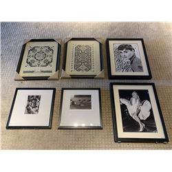 6 PC ASSORTED FRAMED WALL ARTWORK