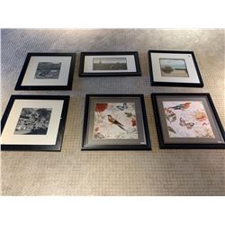 6 PC ASSORTED FRAMED WALL ARTWORK