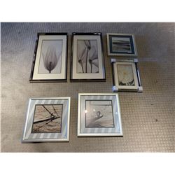 6 PC ASSORTED FRAMED WALL ARTWORK