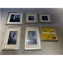 6 PC ASSORTED FRAMED WALL ARTWORK