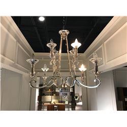 CHROME & GLASS 8 HEAD CHANDELIER