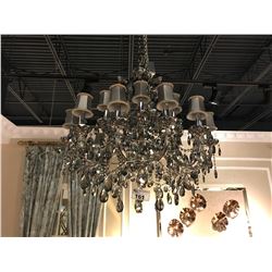 CHROME & DARK CRYSTAL 16 HEAD SHADED CHANDELIER