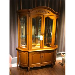 LIVIA MAPLE 8 DOOR GLASS FRONT DISPLAY CABINET 1800 X 458 X 780 MM