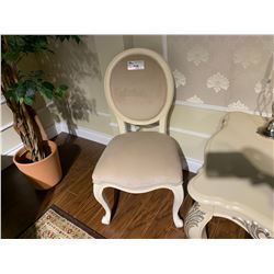 DEVON ANTI FRENCH WHITE OVAL BACK SIDE CHAIR