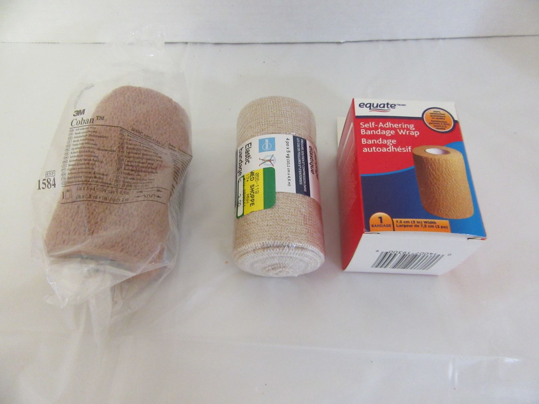 NEW SELF ADHESIVE BANDAGES (2) & TENSOR BANDAGE