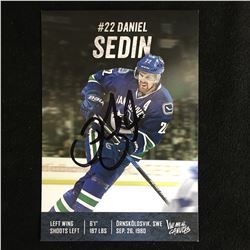 DANIEL SEDIN SIGNED CANUCKS PROMO CARD