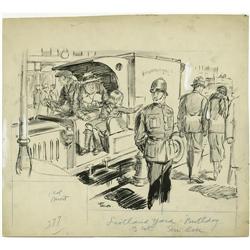 LOUIS HANLON, SCOTLAND YARD, LITHOGRAPH LOUIS HANLON (American 1882-1950)