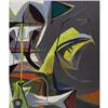 Image 1 : AMERICAN SCHOOL ATTRIB. TO HNATT, ABSTRACT OIL AMERICAN SCHOOL (20th Century)