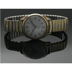 A MEN'S GOLD FILLED WRIST WATCH, BULOVA ACCUTRON A MEN'S GOLD FILLED WRIST WATCH