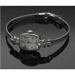 A LADY'S WHITE GOLD WRISTWATCH, Hamilton A LADY'S WHITE GOLD WRISTWATCH