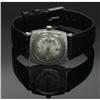 Image 1 : A MEN'S GOLD AND LEATHER WRIST WATCH, ELGIN A MEN'S GOLD AND LEATHER WRIST WATCH