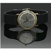Image 1 : A MEN'S GOLD AND LEATHER WRIST WATCH, VULCAIN A MEN'S GOLD AND LEATHER WRIST WATCH