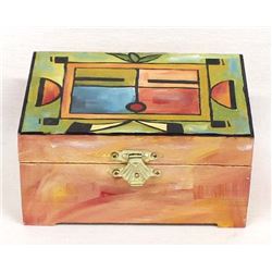 Hand Painted Wood Trinket Box by Pat Carroll