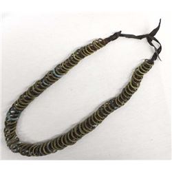 Vintage West African Brass Ring Leather Belt