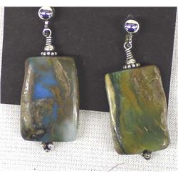 Native American Navajo Ribbon Turquoise Earrings