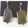 Image 1 : Native American Navajo Ribbon Turquoise Earrings