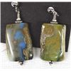 Image 2 : Native American Navajo Ribbon Turquoise Earrings