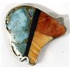 Image 2 : Native American Sterling Inlay Bear Pin by Poyer