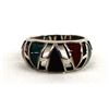 Image 1 : Sterling Inlay Ring, Size 7.5