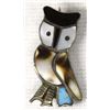 Image 1 : Vintage Zuni Sterling Inlay Owl Pin by Lesansee