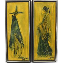 2 Original De Grazia Paintings on Board