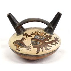 Historic Nazca Culture Double Spouted Jar
