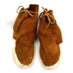 Native American Navajo High Top Leather Moccasins