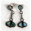 Image 1 : Native American Zuni Sterling Turqoise Earrings